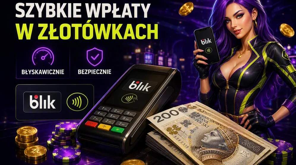 Terminal płatności BLIK i banknoty złotówek